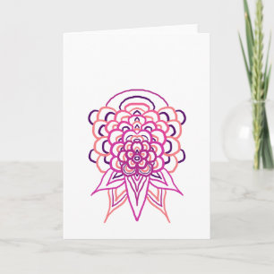 Carte de vœux mandala floral rose Boho esthétiqu