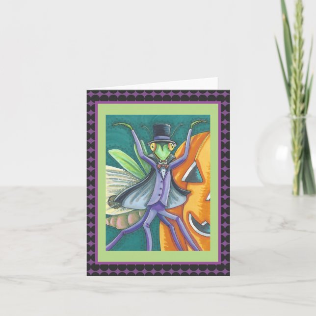 CARTE DE VŒUX MANTIS RELIGIEUSE VAMPIRE TRANSYLVAN (Devant)