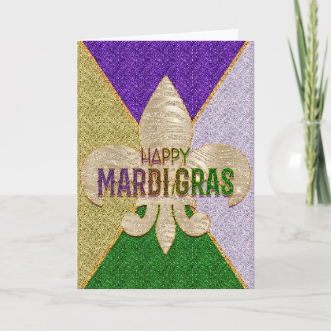 Carte de voeux Mardi Gras, Bonne Mardi Gras Fleur (Devant)