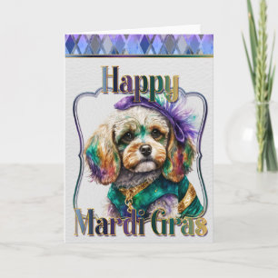 Carte de voeux Mardi Gras Mardi Gras Cocker Spanie