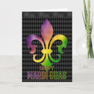 Carte de voeux Mardi Gras, Mardi Gras Fleur de Lis