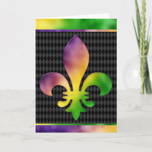 Carte de voeux Mardi Gras, Mardi Gras Fleur de Lis