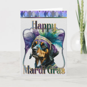 Carte de voeux Mardi Gras, Mardi Gras Rottweiler