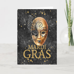 Carte de voeux Mardi Gras, Masque Mardi Gras