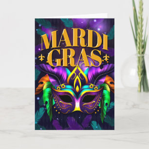Carte de vœux Mardi Gras, Masque Mardi Gras