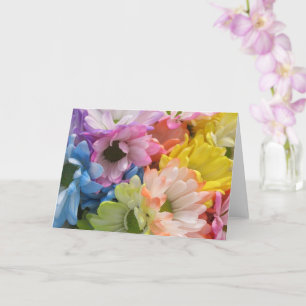 Carte de voeux - Marguerites multicolores II