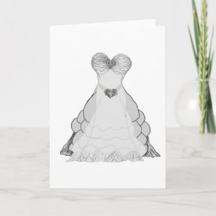 Carte de voeux mariage de robe de bal