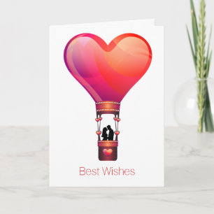 Carte de voeux Mariage Heart Hot Air Balloon