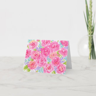 Carte de voeux mariage Rose Merci