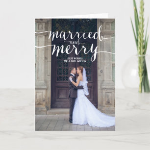 CARTE DE VOEUX MARIÉE ET JOYEUSE DE PHOTO DE