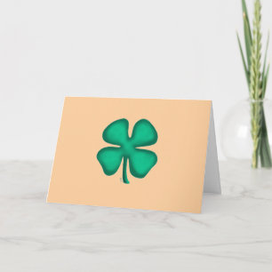 Carte de vœux marron Lucky 4 Leaf Irish Clover