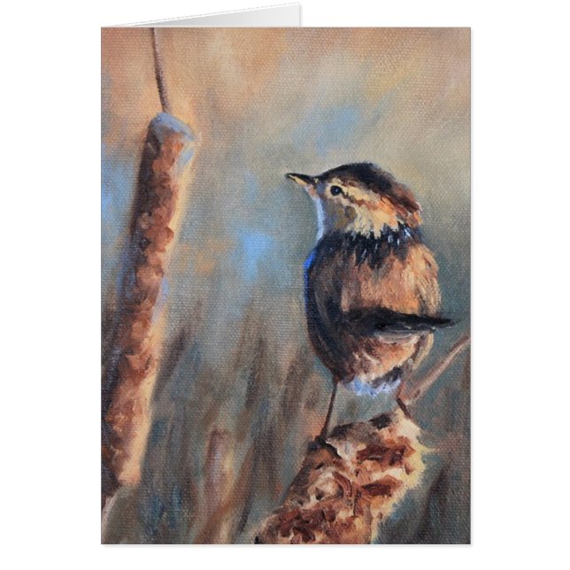 Carte de voeux Marsh Wren Fine Art (Devant)