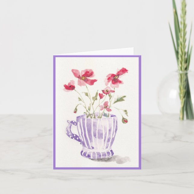 Carte de vœux Matin Coquelicots (Devant)