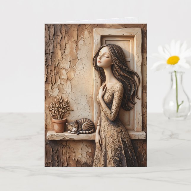 Carte de vœux Matin Fenêtre  Studio Calme (Petite plante)