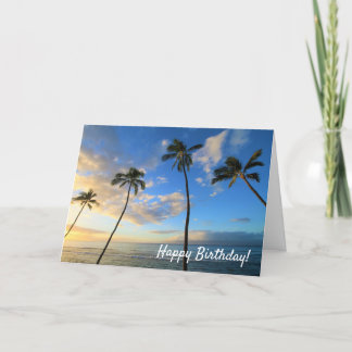 Carte de vœux Maui Sunset avec palmiers