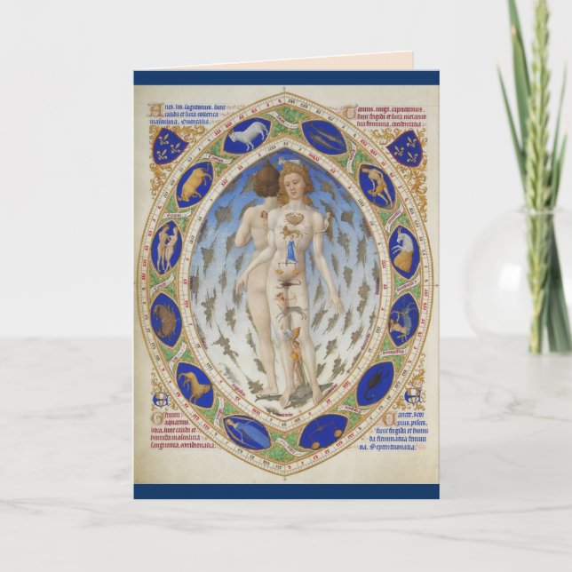 carte de voeux médiévale en zodiaque (Devant)