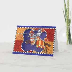 Carte de voeux médiévale Knight Jousting