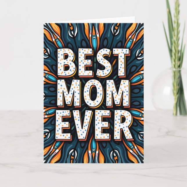 Carte de vœux Meilleure Maman à pois (Devant)