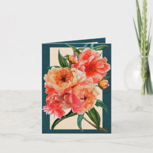 Carte de voeux mélangée de pivoines
