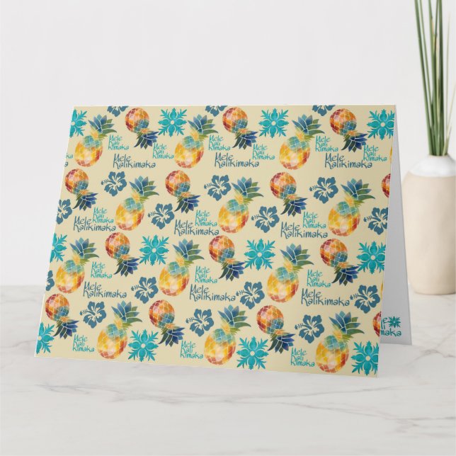 Carte de vœux Mele Kalikimaka à l'ananas hawaïen (Devant)