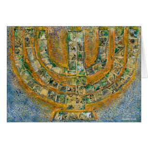 Carte de voeux Ménorah Lumineuse (Vierge À L'Intér