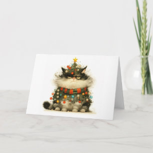 Carte de voeux Meowled Christmas Tangled Chat Ligh