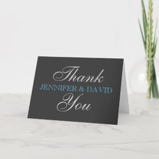 Carte de voeux Merci bleu gris