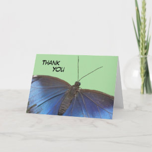Carte de voeux Merci de papillon bleu Morpho