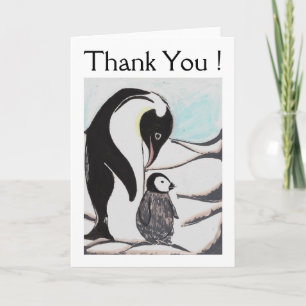 Carte de voeux Merci de pingouins