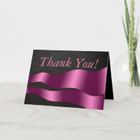 Carte de voeux Merci en cuir noir