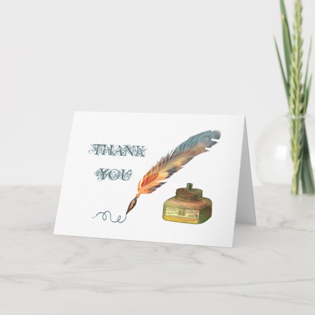 Carte de voeux Merci en plumes (Devant)