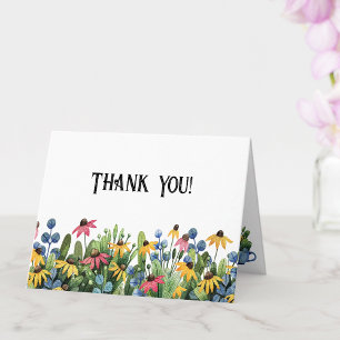 Carte de voeux Merci Fleur sauvage Aquarelle