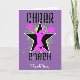Carte de voeux Merci Pom-pom girl Coach