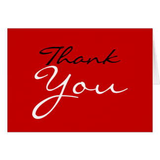 Carte de voeux Merci rouge blanc noir