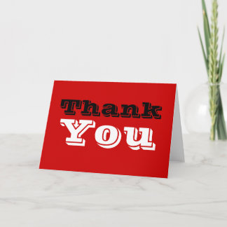 Carte de voeux Merci rouge blanc noir