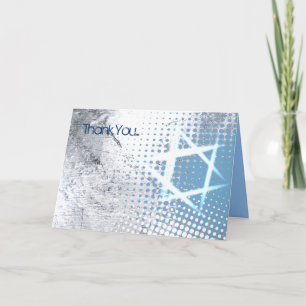 Carte de voeux Merci SILVER TEXTURE STAR