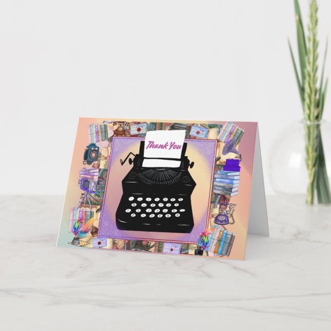 Carte de voeux Merci vintage (Devant)