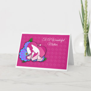 Carte de voeux Mère Et Bébé Silhouette