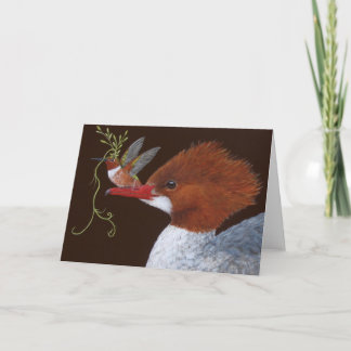Carte de voeux Merganser et ami