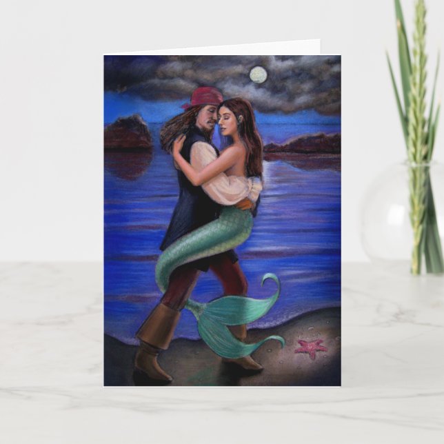 Carte de voeux "Mermaid & Pirate's Love" (Devant)
