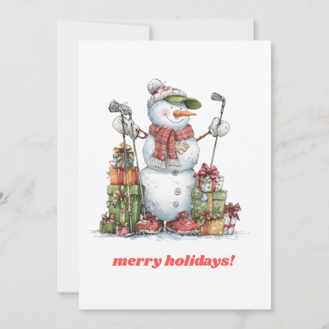 Carte de voeux Merry Golfer Holiday (Devant)