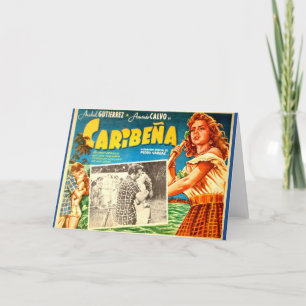 Carte de voeux mexicaine vintage d'affiche de film