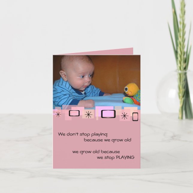 Carte de voeux mignonne d'anniversaire de bébé et (Devant)