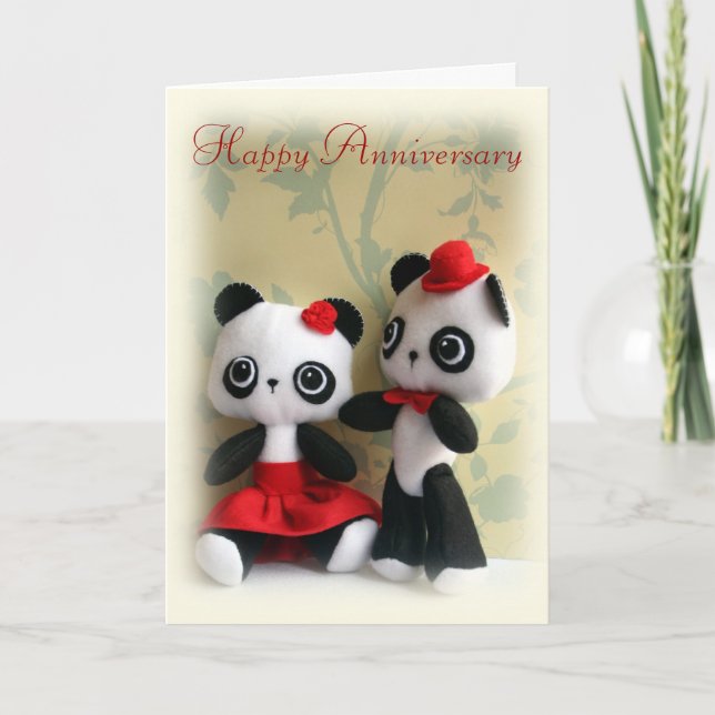 Carte de voeux mignonne d'anniversaire de couples (Devant)