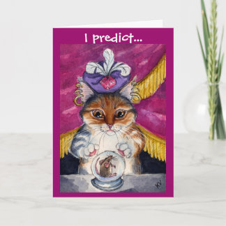 Carte de voeux mignonne de chat de diseur de bonne