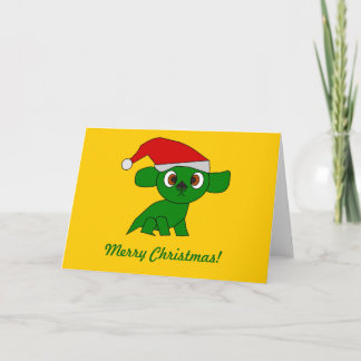 Carte de voeux mignonne de dragon vert