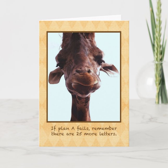 Carte de voeux mignonne de girafe (Devant)
