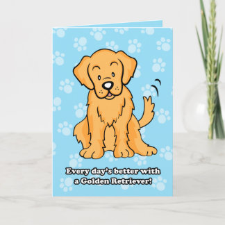 Carte de voeux mignonne de golden retriever de