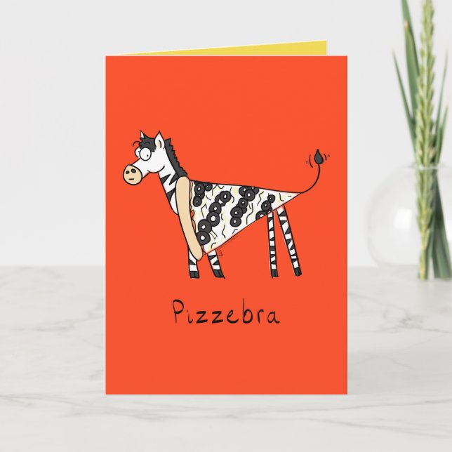 Carte de voeux mignonne de nourriture de zèbre de (Devant)
