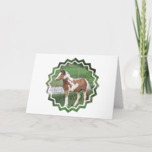 Carte de voeux mignonne de poney de peinture